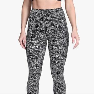Aoxjox Trinity Leggings with pockets black with white dots. Size large